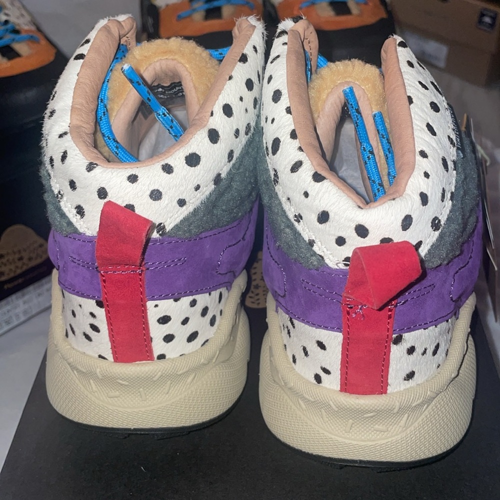 NWT Flower Mountain Womens Back Country Mid Suede & Pony Hair High Top Sneaker - Picture 14 of 14